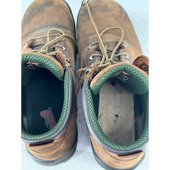 Red Wing Men's‎ Work Boots Brown Size 12 D Leather Steel Toe Imperfections - Picture 13 of 14